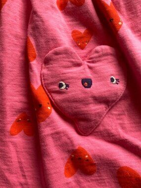 NEXT Girls' Pink Heart Print Cotton‎ Dress (4-5 Years) Short Sleeve